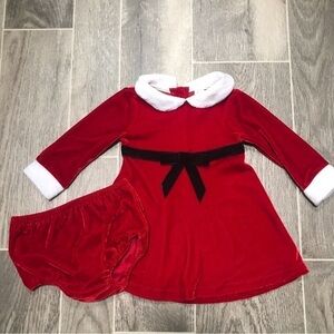 *3/$15* Girl's 18 months Red Velour Christmas Holiday Dress